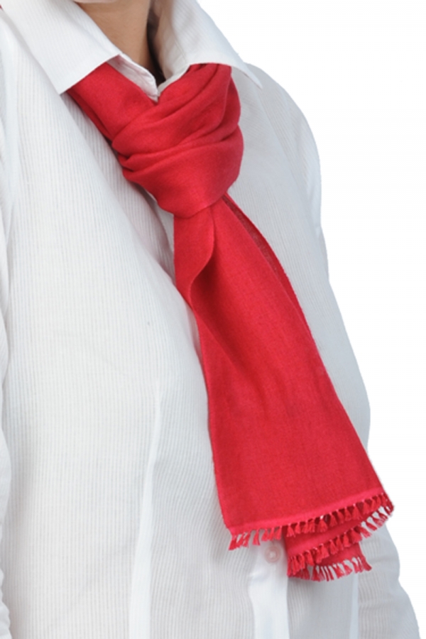 Cachemire et Soie accessoires scarva rouge profond 170x25cm